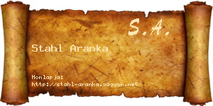 Stahl Aranka névjegykártya
